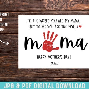 Mama You Are My World Cartão de Dia das Mães DIY Presente DIY para a mãe de Kids Craft From Kids Mom Lembrança Dia das Mães Arte Artesanato DIY