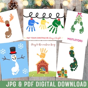 Weihnachten Bundle Handwerk leicht Baby Andenken Geschenk vom Baby Printable Baby Handabdruck Baby DIY Karte Baby Kinder Handabdruck Baby erstes Weihnachten