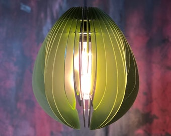 Large Sea Green Tulip Lamp Shade - Mid Century Modern Pendant Light