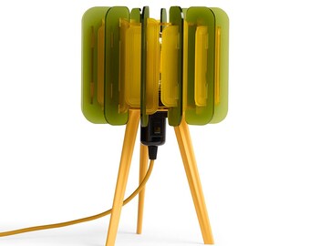 Green & Yellow Bedside or Table Lamp | Mini Poppy Lamp | Mid-Century Modern Lighting | Side Light