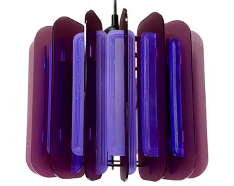 Opium Poppy Pendant Lamp Shade: Plum & Violet Acrylic, Mid-Century Modern