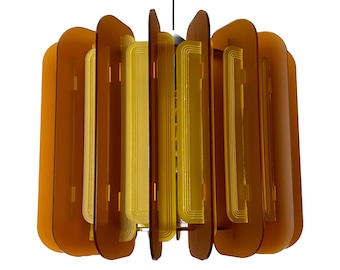 Burnt Orange Opium Poppy Pendant Lamp Shade: Mid Century Modern