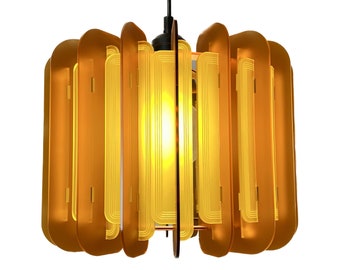 Burnt Orange Opium Poppy Pendant Lamp Shade: Mid Century Modern