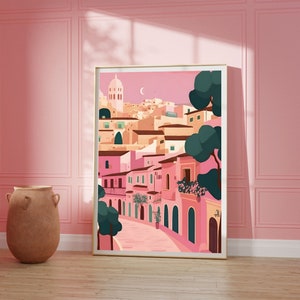 Impresión del casco antiguo de Ibiza: capturando el encanto del arte de Dalt Vila y el puerto histórico de Ibiza - ¡Compre arte mural de España y pósters de Ibiza ahora!