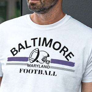 Baltimore Football Fan Shirt for Women | Maryland Pride T-Shirt | Maryland Football | Purple and Black Game Day Shirt Gift