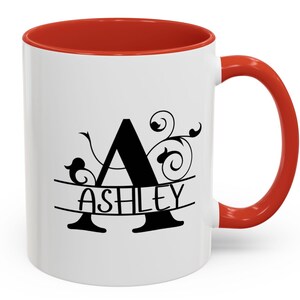 Custom Initial Ceramic Mug: Personalized Birthday Gift