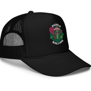 Pickle Balling Embroidered Foam Funny Pickle Trucker Hat,Pickleball hat, Pickles Hat
