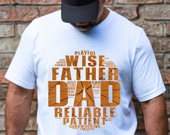 Custom Best Dad pop socket t shirt wooden grain design gift for him