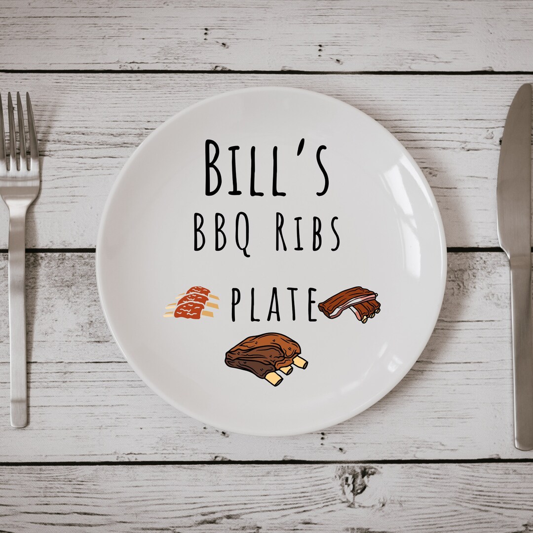 Custom BBQ Ribs Plate: Personalized Polymer Dinnerware - Etsy