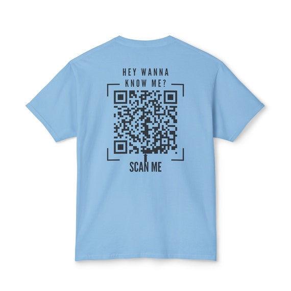 ★Wai Kei★ MAY I BE HAPPY Man to Man Navy YKBE01TS07-2 Hey Wanna Know Me Marry Me QR Code Shirt, Scan Me Funny