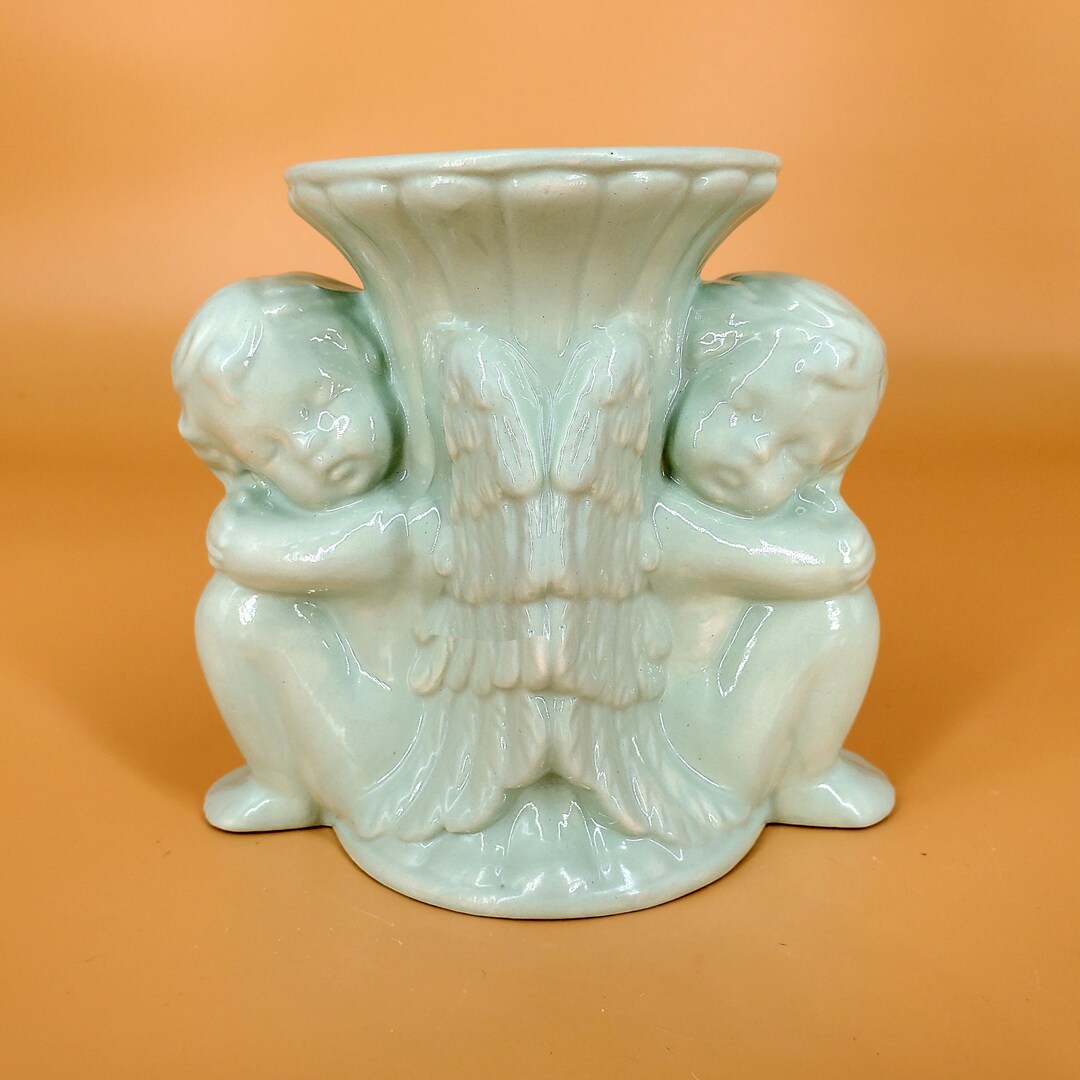 Cherub Vase Slip Cast Ceramic Bisqueware Etsy