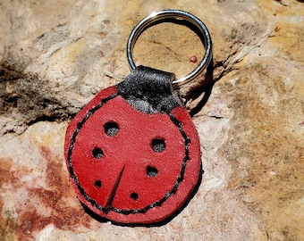Ladybug Leather Keychains