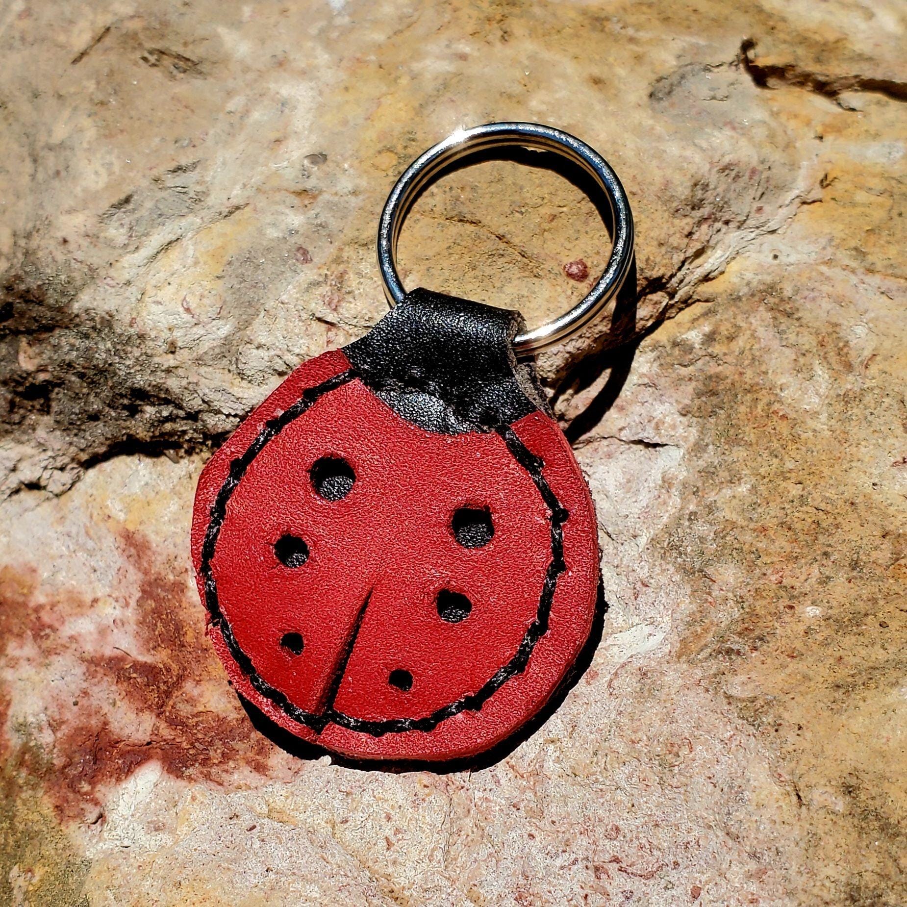 Ladybug Leather Keychains - Etsy