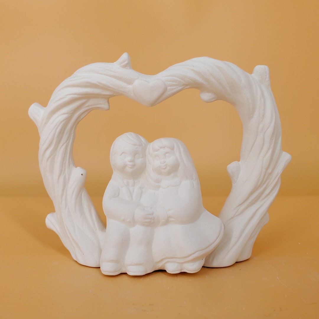 Couple on Bench Slip Cast Ceramic Bisqueware Etsy