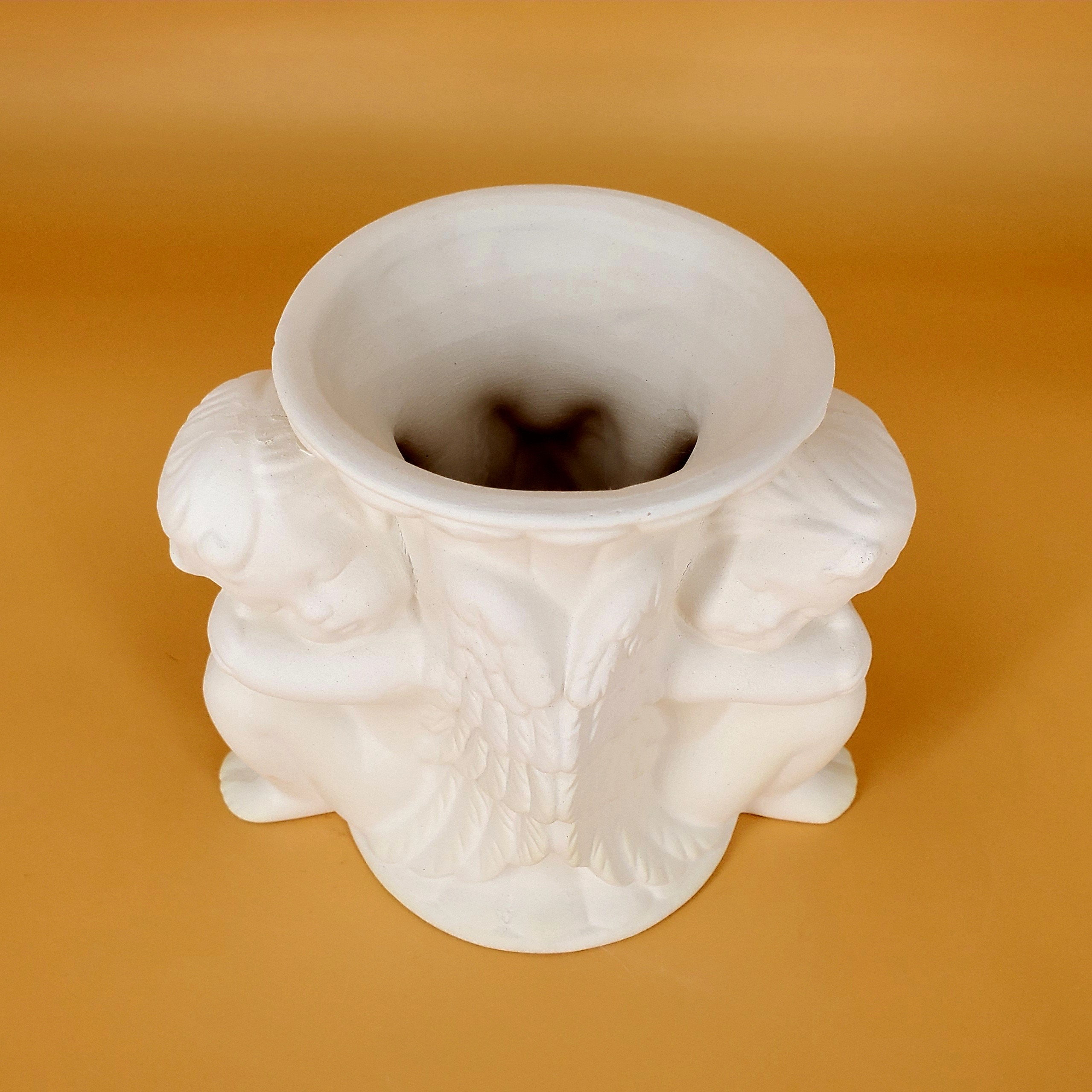 Cherub Vase Slip Cast Ceramic Bisqueware Etsy