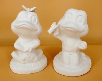 Mascot Headed Frogs - Slip Cast Ceramic Bisqueware