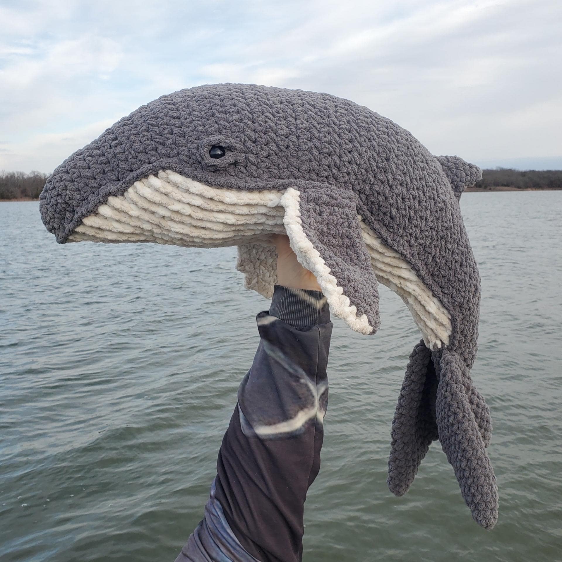 Humpback Whale Crochet Amigurumi - Oversized Jumbo Stuffed Plush