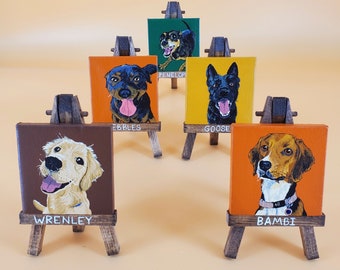 Benutzerdefinierte handgemalte Mini-Haustierporträts