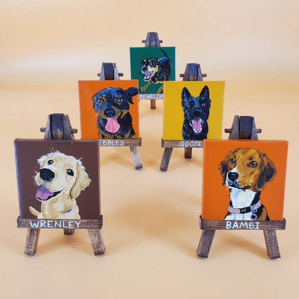 Custom Hand-Painted Mini Pet Portraits