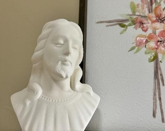 Jesus Bust - Slip Cast Ceramic Bisqueware - Ready To Paint - Unfinished or Customizable