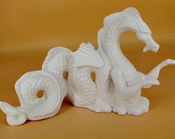 Sea Dragon - Slip Cast Ceramic Bisqueware - Ready To Paint - Unfinished or Customizable