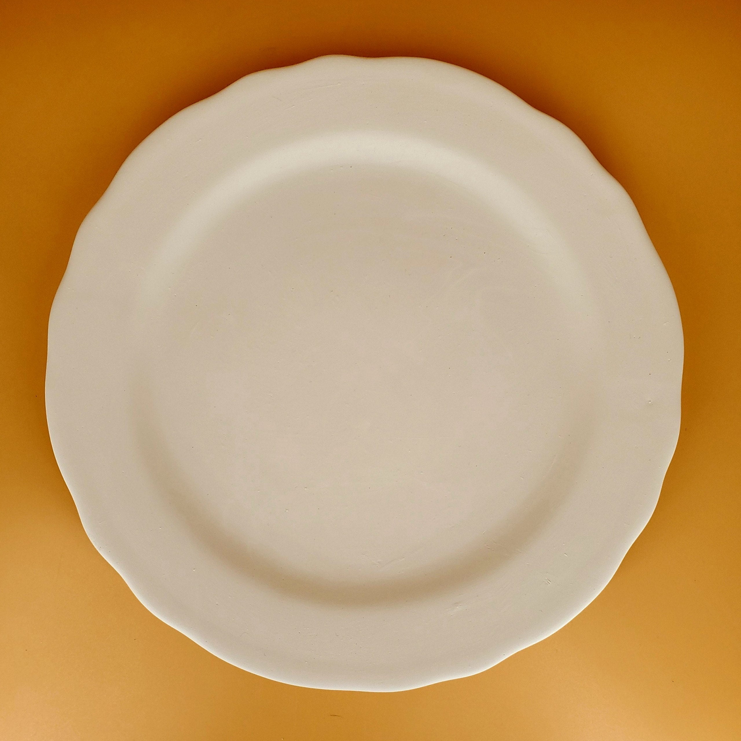 Large Plate Slip Cast Ceramic Bisqueware Etsy