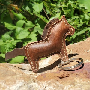 Leather Horse Keychain