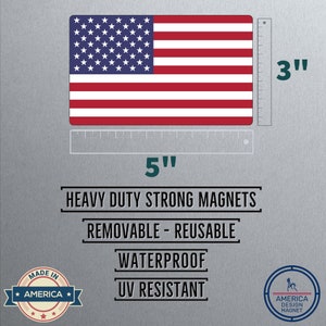 Wavy American Flag Car Magnet - Heavy Duty USA Flag Magnet For Truck, SUV, Fridge (12x8 Inches, Made In USA) - View #3