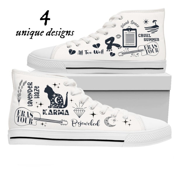 Swift High Tops, Eras Shoes, Karma, Cruel Summer, All Too Well, Midnights Shoes, Custom Converse Women Sneakers