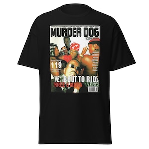 Three 6 Mafia Murder Dog Magazine Shirt Men&#39;s Unisex Tee Southern 90&#39;s Memphis Rap Hip Hop Crunk Hyphy Dj Paul Lord Infamous Project Pat