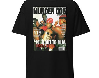 Three 6 Mafia Murder Dog Magazine Shirt Men's Unisex Tee Southern 90's Memphis Rap Hip Hop Crunk Hyphy Dj Paul Lord Infamous Project Pat