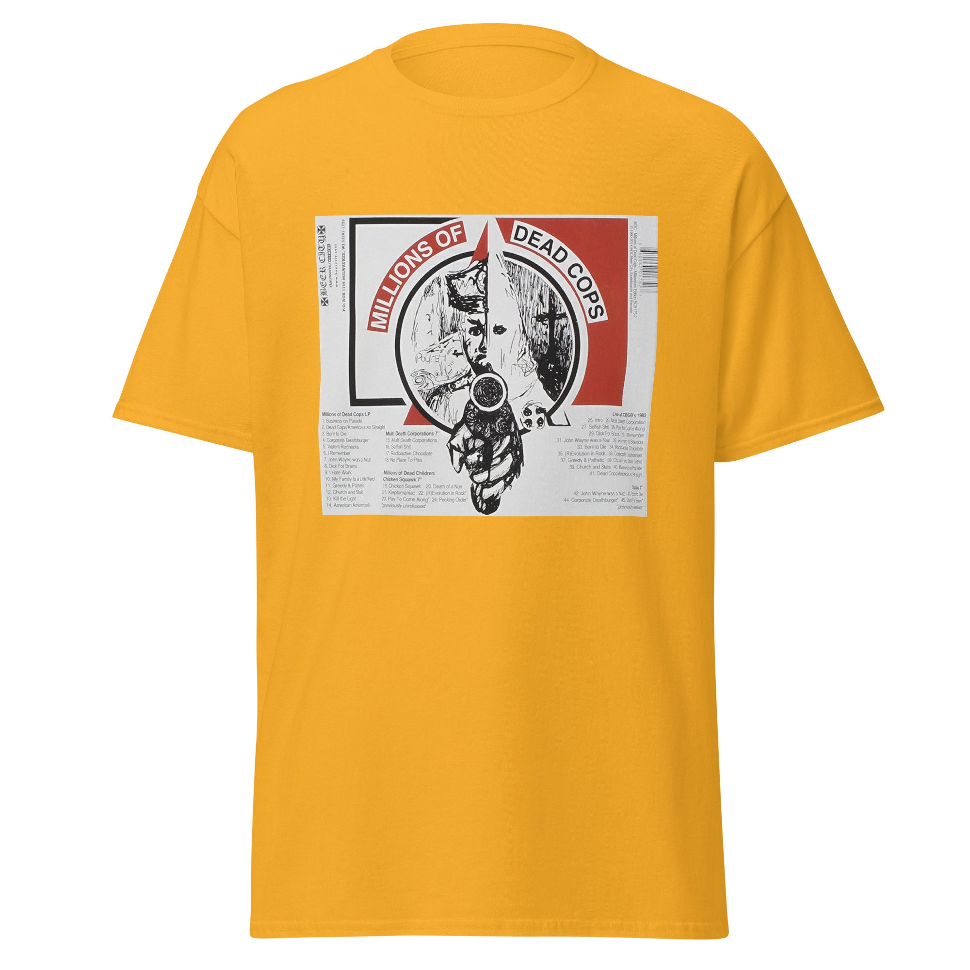 T-shirt Vintage MDC Millions Of Dead Cops Années 90 - Taille L Noir - Occasion Bon état