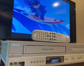 Reproductor combinado de DVD/VHS Philips DVP3345V, estéreo HiFi de 4 cabezales con VHS HQ + control remoto (probado)