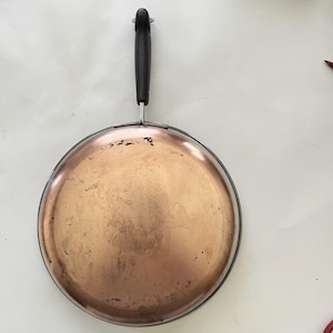 Vintage Revere Ware kopparbotten 25 cm stekpanna utan lock
