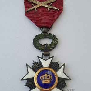 Belgium - Order of the Crown, knight, with swords
