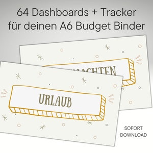 60+ dashboards / covers + matching trackers for A6 budget binders - comic style beige yellow