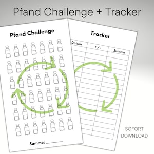 Storting - Leeg spaarspeluitdaging + Tracker voor A6 Budget Binder