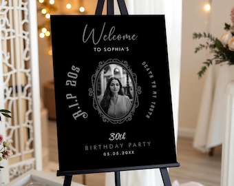 RIP 20s Photo Welcome Sign – 30th Birthday Party Template (Digital Download)