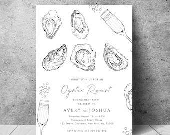 Champagne & Oysters Engagement Party Invitation (Digital Template)