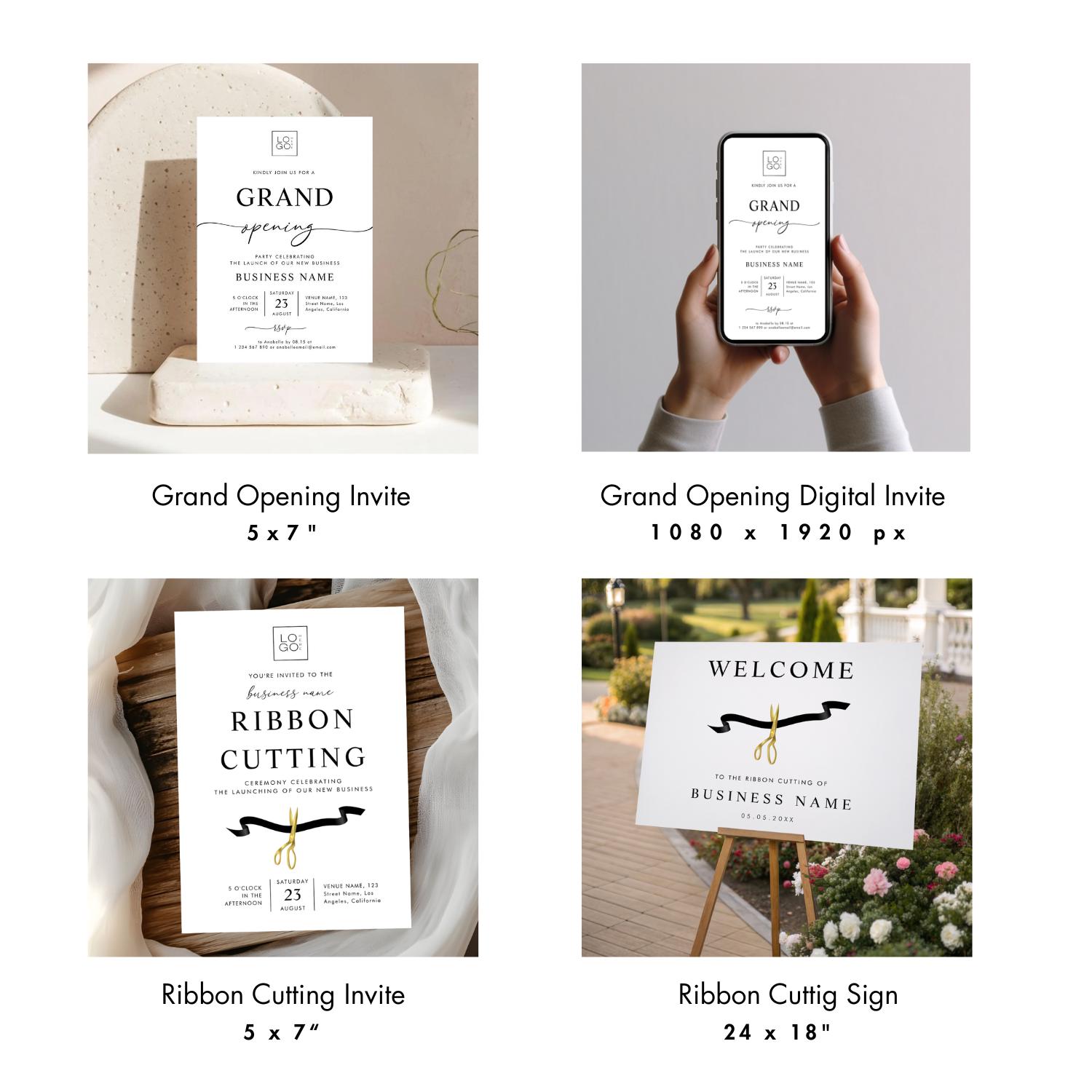 Grand Opening Business Bundle | 16 Editable Templates Small Business ...