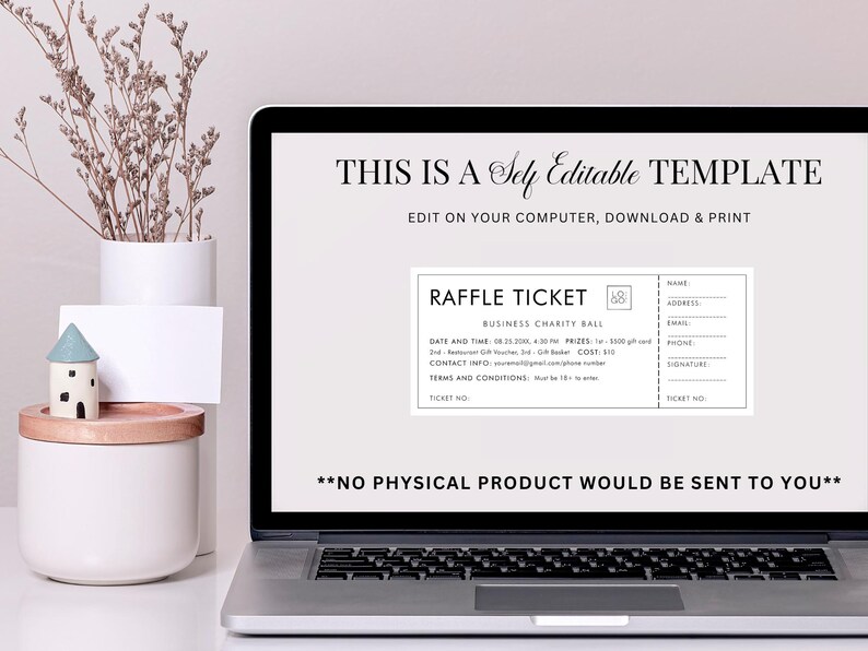 Mini Raffle Sample Minimalist Raffle Ticket Template – Editable Charity Event Card - Etsy