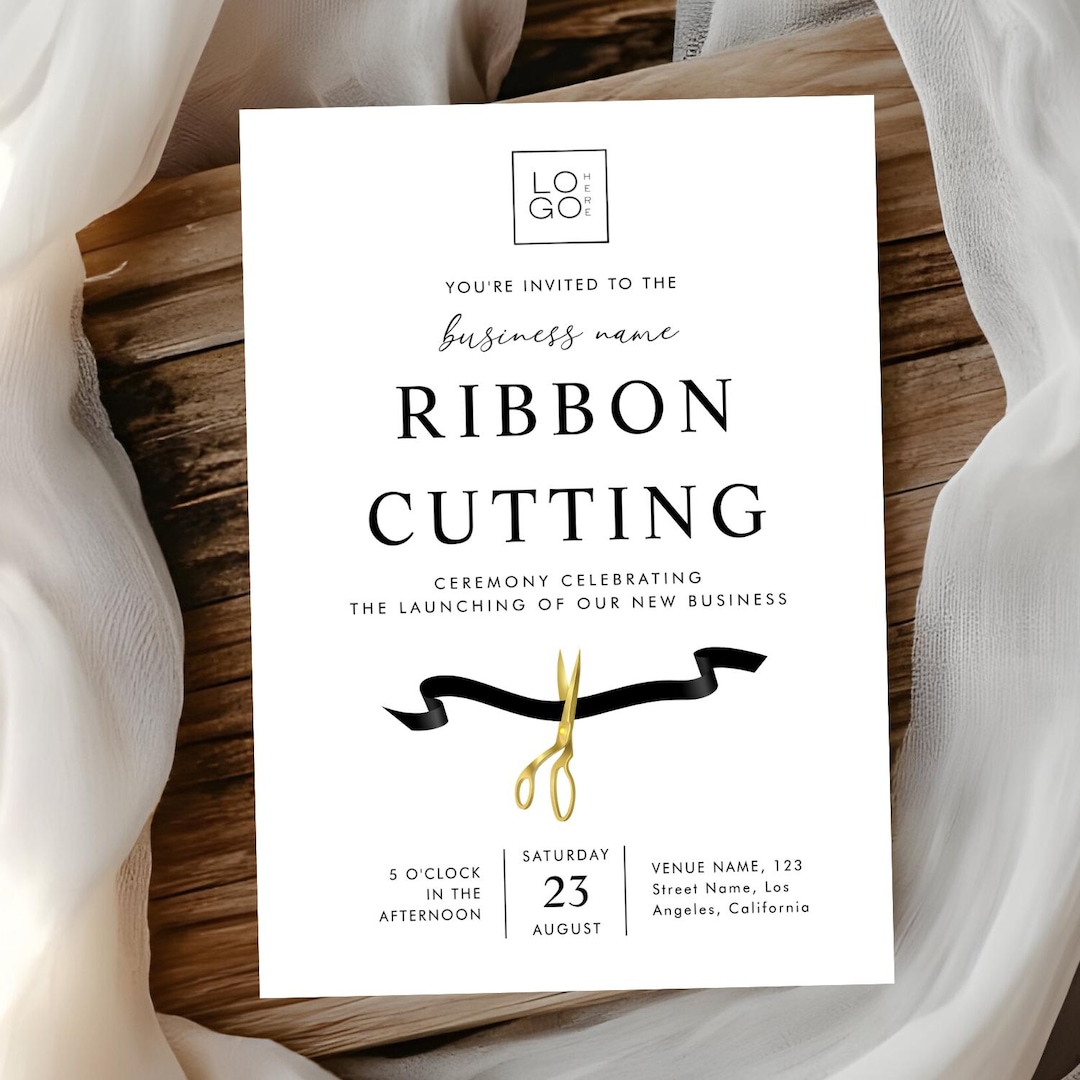 Ribbon Cutting Invitation | Editable Grand Opening Ceremony Invite ...