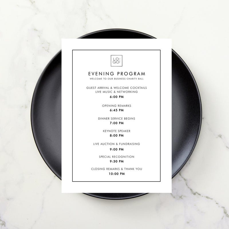 Gala Program Template - Etsy