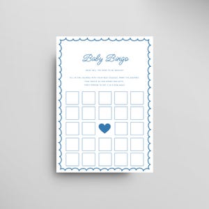 Juego de bingo "Te amo, te amo" para baby shower – Temática oceánica costera – Conchas dibujadas a mano – Actividad náutica editable para baby shower, SVG con colores editables