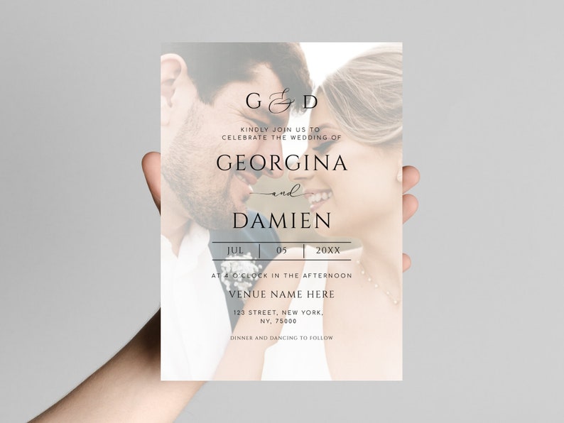 Digital 2 Fading Photos Wedding Invite Editable All in One Wedding ...