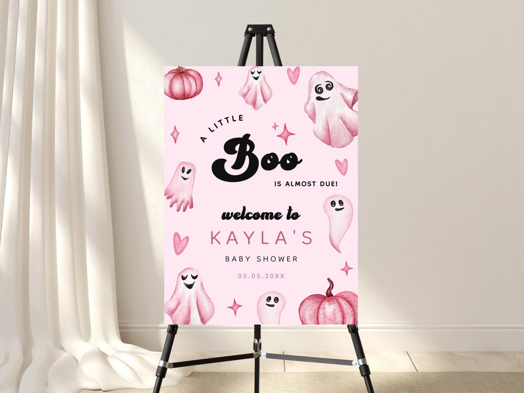 Letrero de bienvenida para baby shower de A Little Boo: letrero digital ...