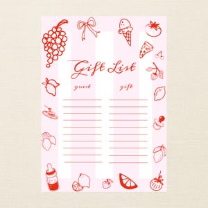 Handgetekende Ciao babycadeaulijst, Italiaanse gastenkaart babyshower cadeau, bewerkbare kleuren Templett, sjabloon babyshower cadeau, Instant Download