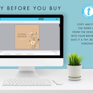 Tarjeta de presentación cuadrada editable de diseñador - Plantilla de tarjeta de presentación DIY con flores silvestres en acuarela - Tarjeta de presentación con diseño floral imprimible digitalmente imagen 5