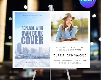 Meet the Author Author Book Signing Launch Sign - 24x18 Canva Template Digital Download