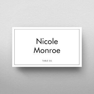 Minimalist Place Card – Editable Name Card Template – Fundraiser Charity Ball Event – Printable Event Table Name Tag, Instant Download